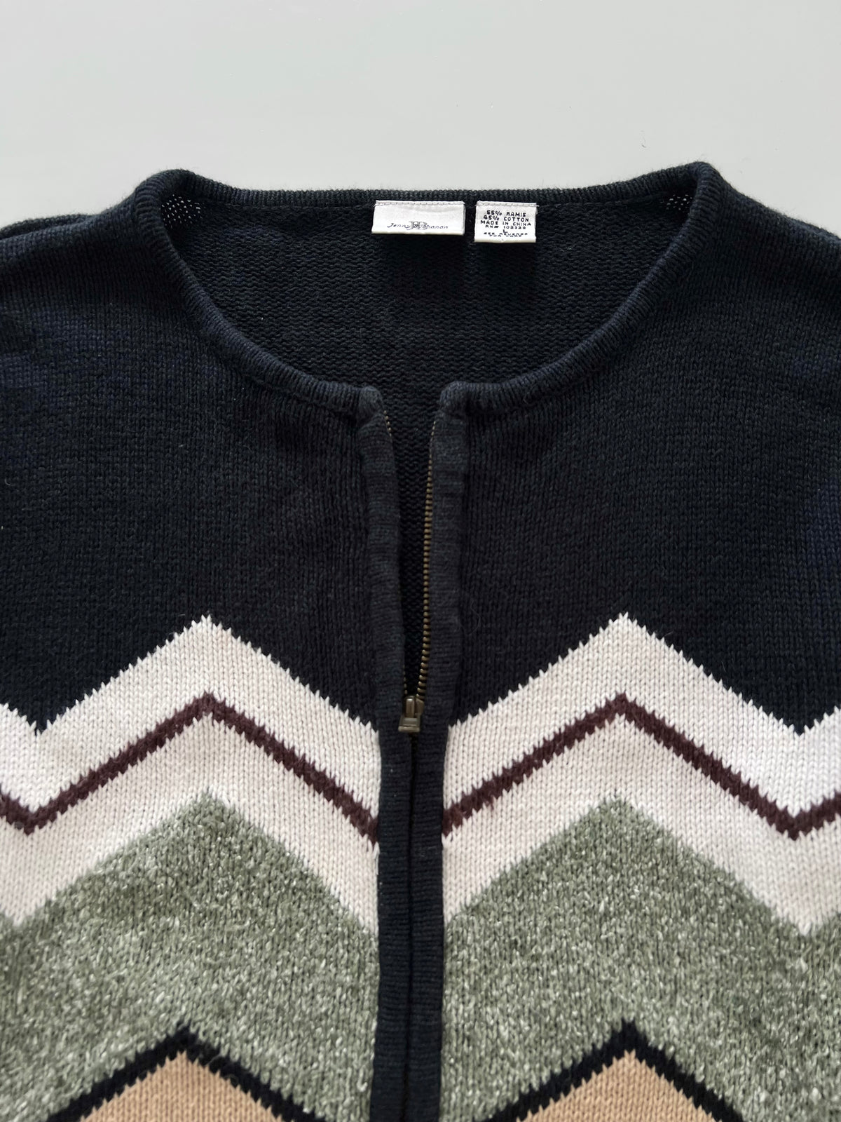 Jenny Bvohanan Embroidered Zipper Sweater-Bust 44