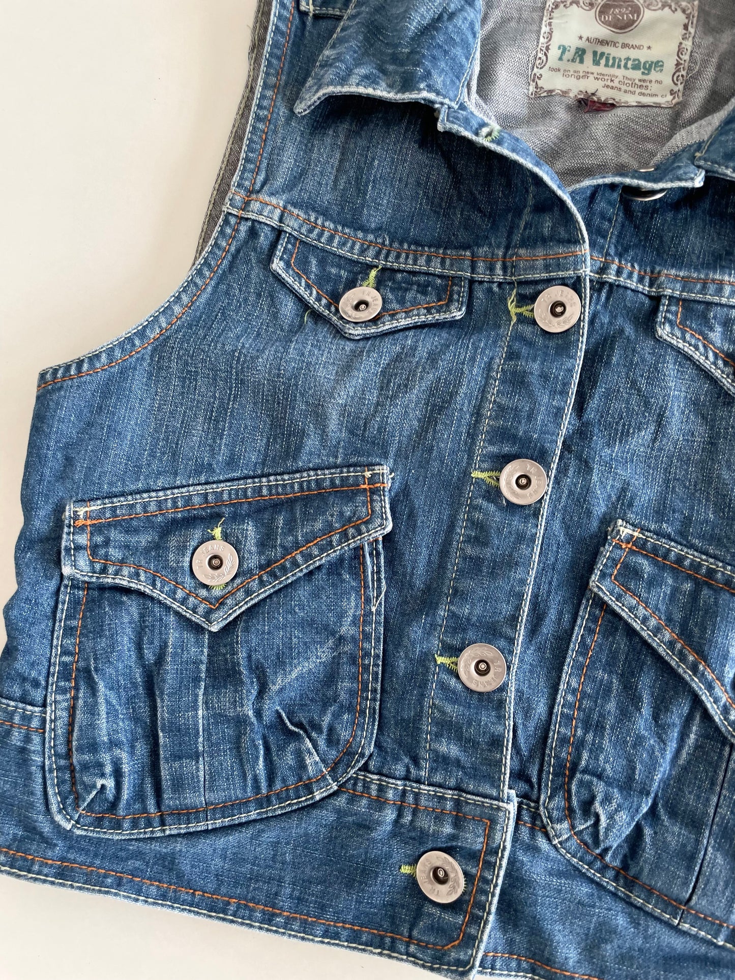 TR Vintage Denim Vest-Bust 34