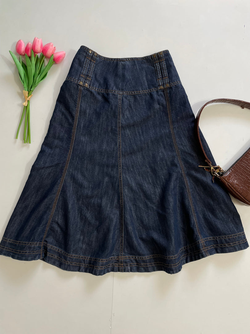 Camaieu Long Denim Skirt-Waist 32