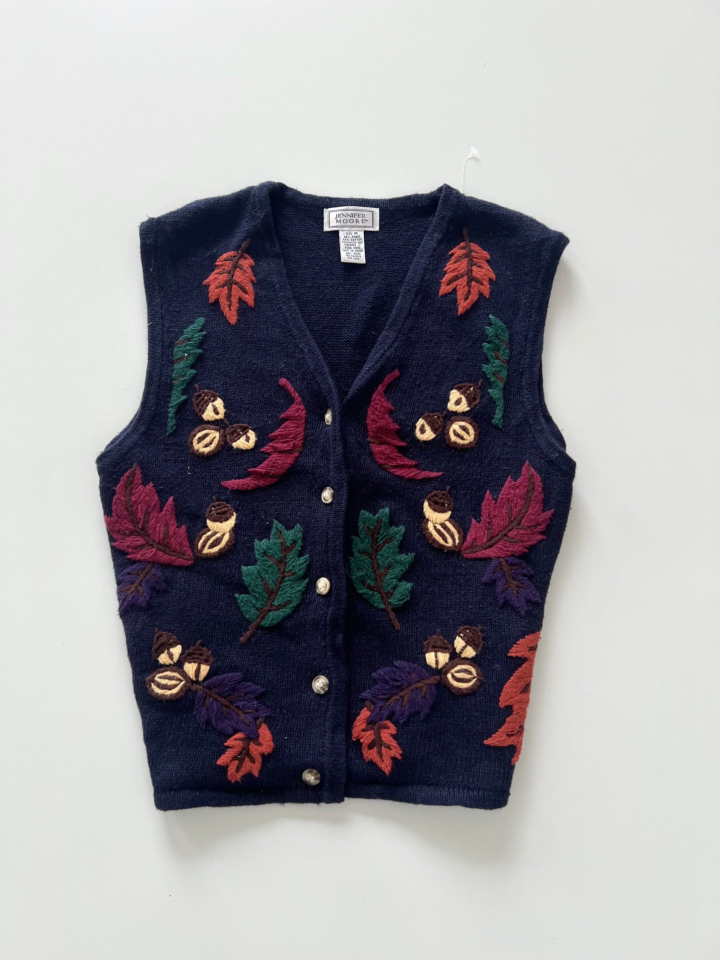 Jennifer Koore Embroidered Vest Sweater-Bust 40