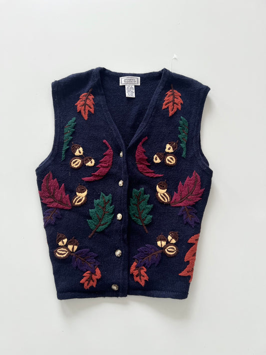 Jennifer Koore Embroidered Vest Sweater-Bust 40