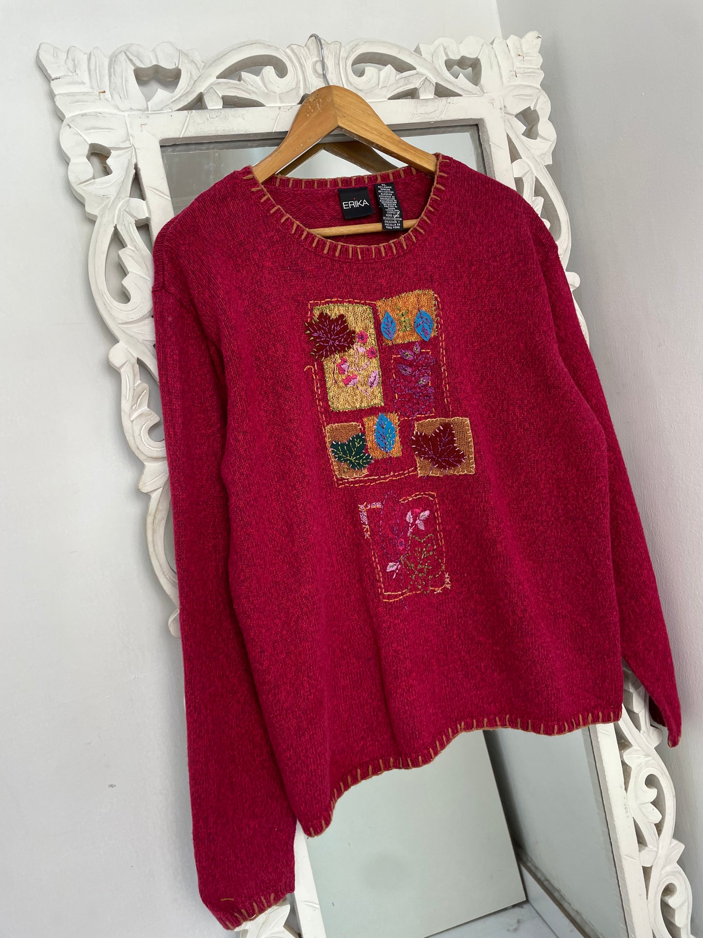 Erika Embroidered Vintage Sweater-Bust 46