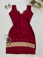 Load image into Gallery viewer, Maroon Embroidered Kurti-Bust 32
