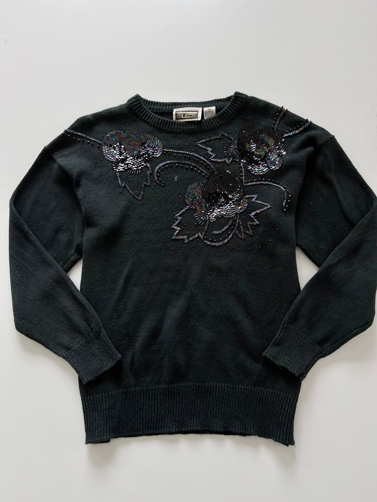 Anytime Glitz Hand Embroidered Sweater-Bust 40