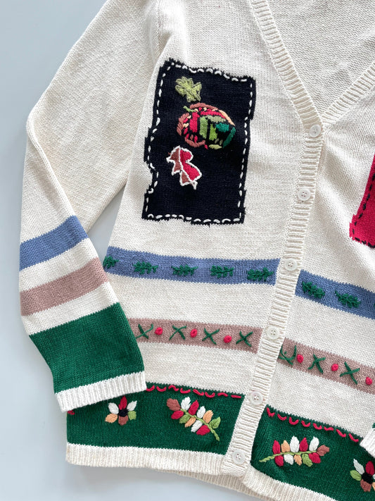 Blair Embroidered Cardigan Sweater-Bust 46