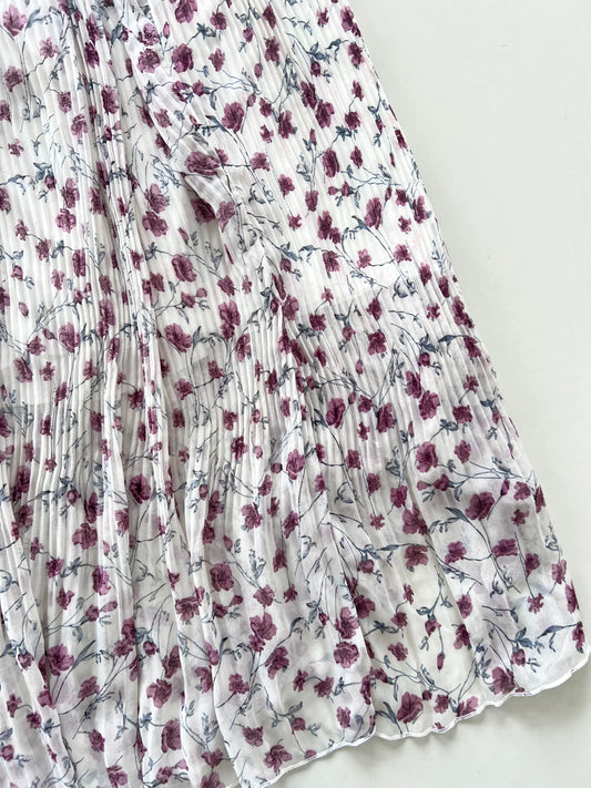 Pleated Floral Skirt-Waist 26 to 32
