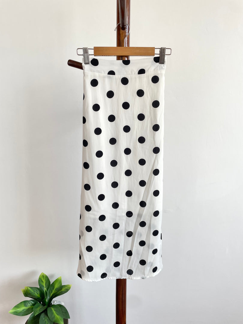 Polka Dot White Skirt-Waist 30 to 32