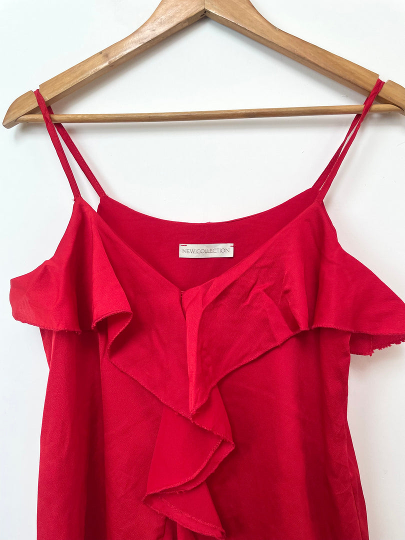 Red Ruffle Top-Bust 38