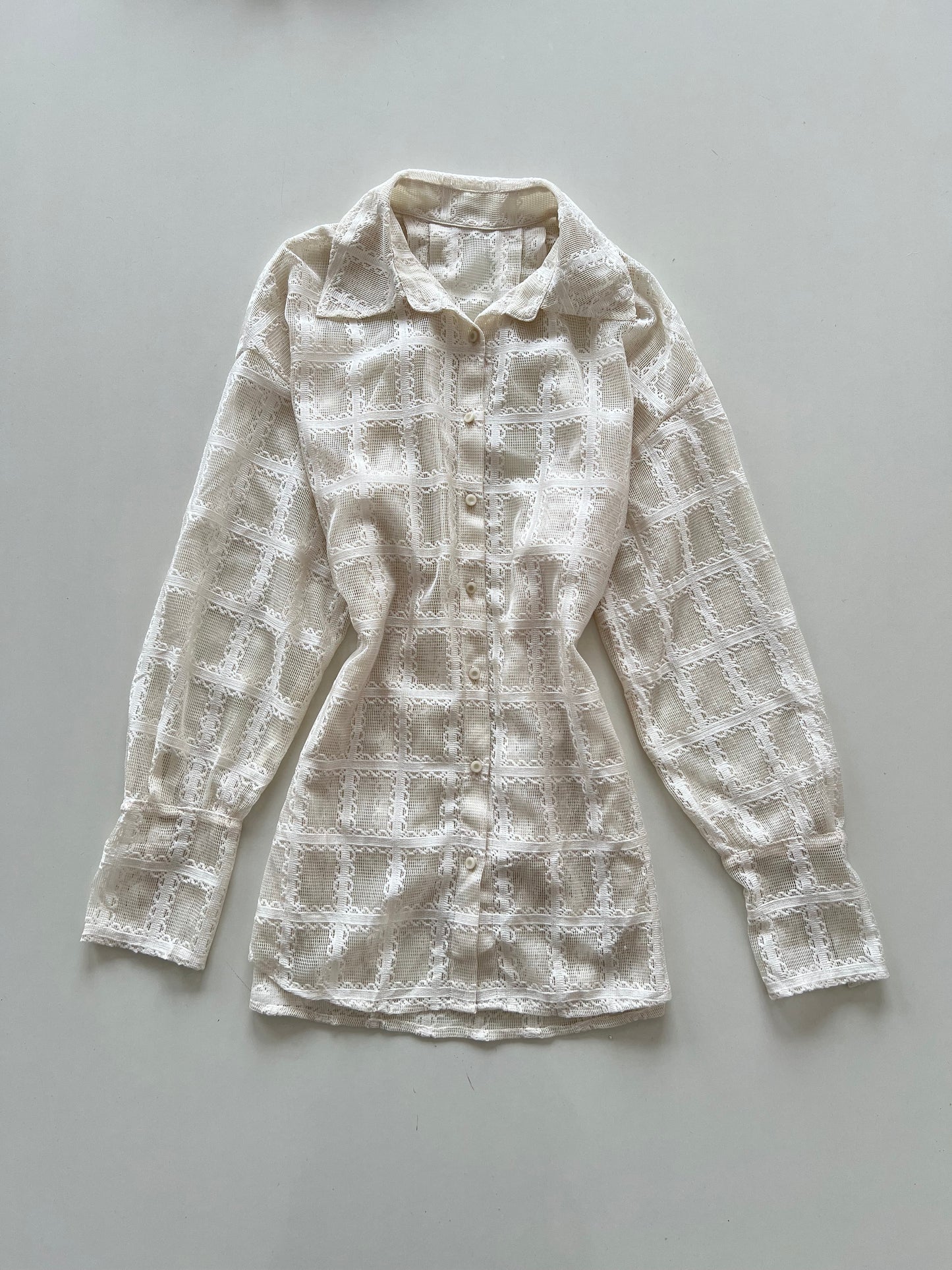 Vintage Lace Sheer Shirt-Bust 54