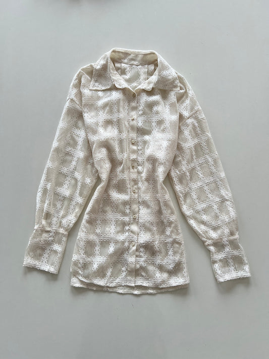 Vintage Lace Sheer Shirt-Bust 54