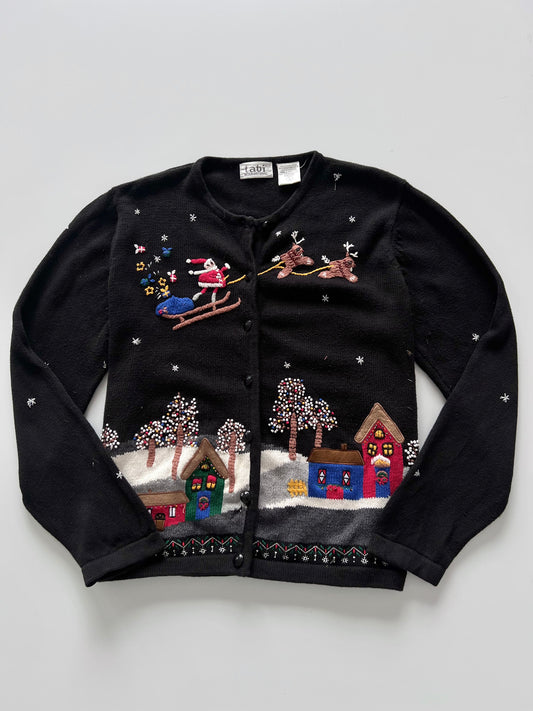 Tabi International Christmas Embroidered Sweater Cardigan-Bust 44