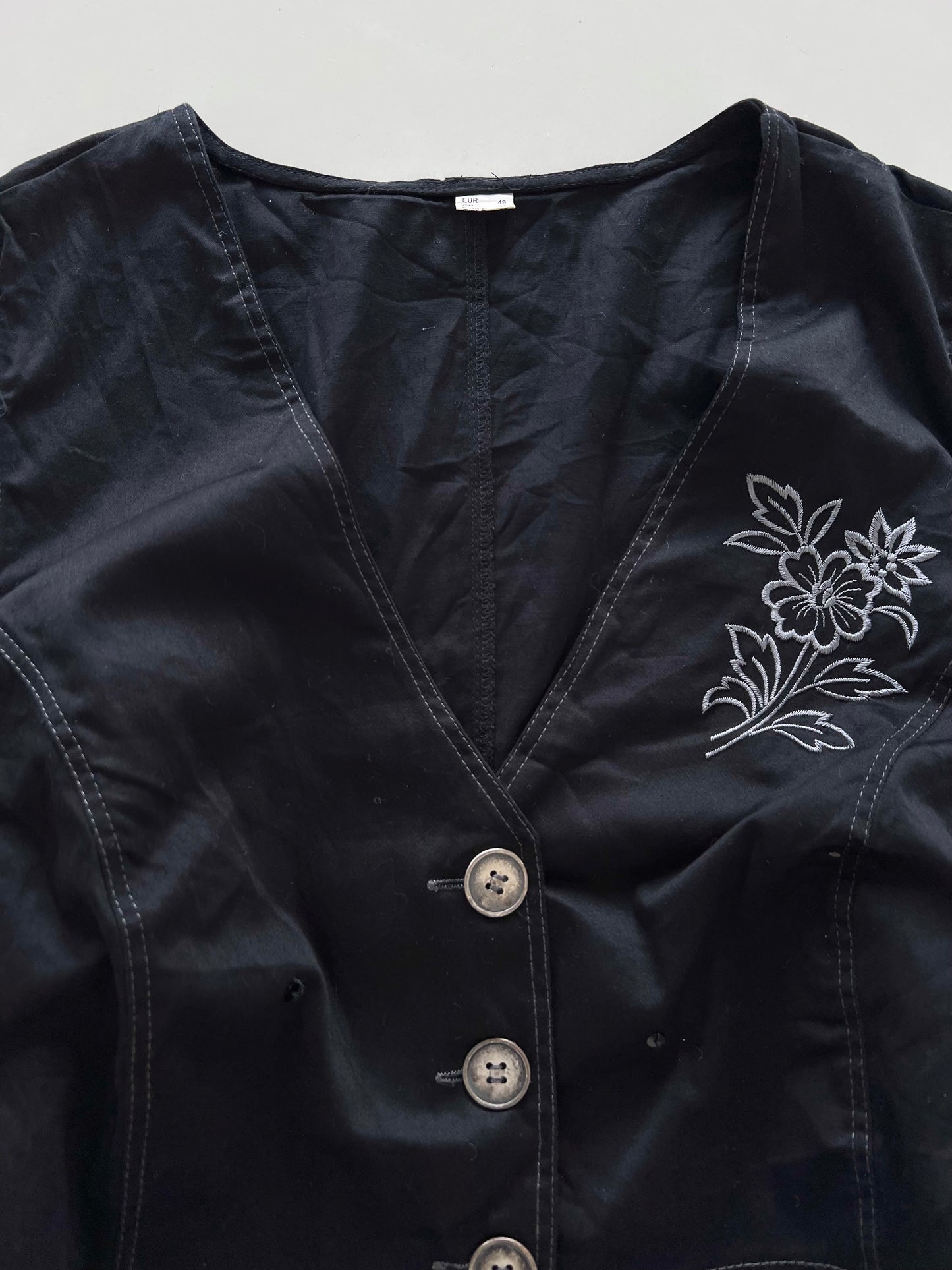 Vintage Embroidered Vest-Bust 48