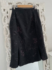 Embroidered Wool Vintage Skirt-Waist 32