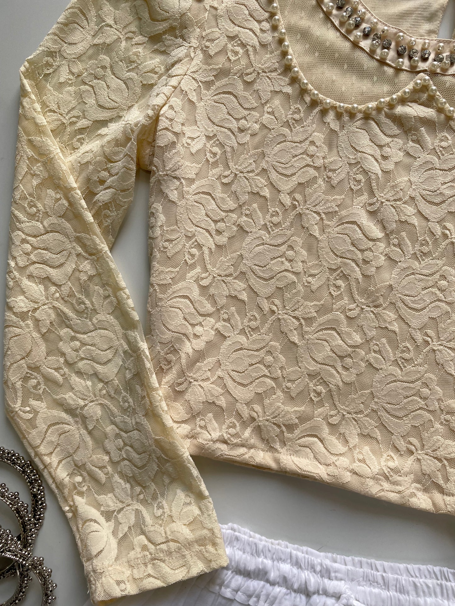 Pearl Lace Top-Bust 34