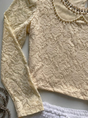 Pearl Lace Top-Bust 34