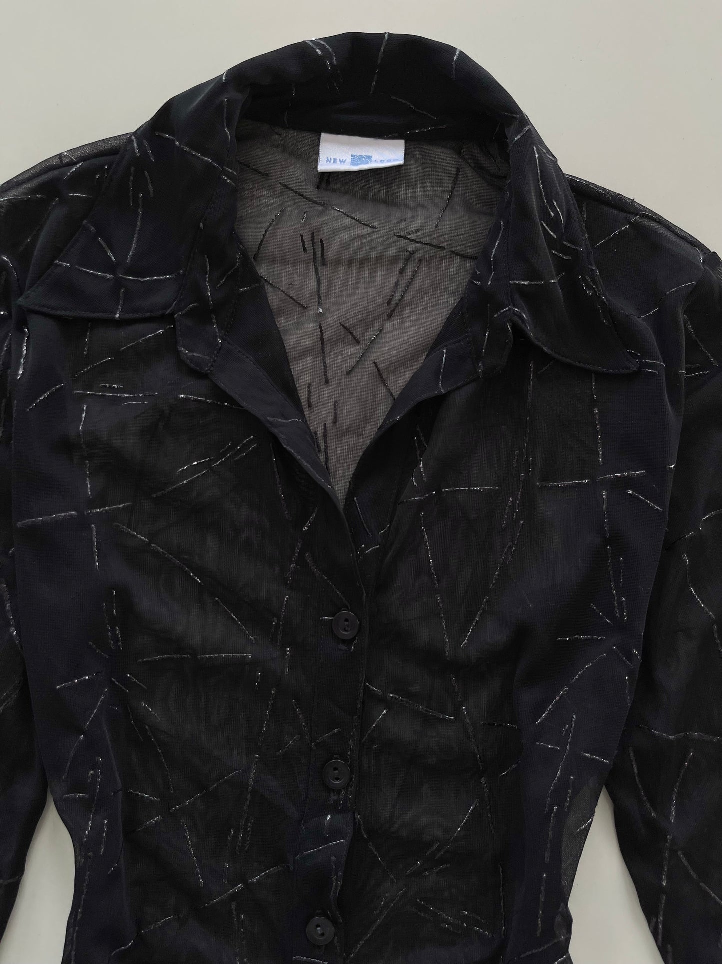 New Look Sheer Shimmer Shirt-Bust 36