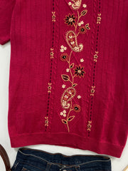 Alfred Dunner Embroidered Sweater Vest-Bust 44