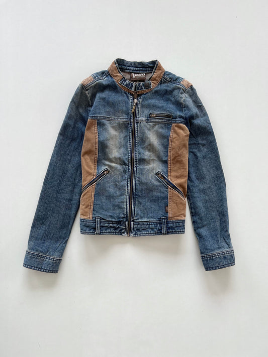 Jambangee Vintage Zip Up Denim Jacket-Bust 36