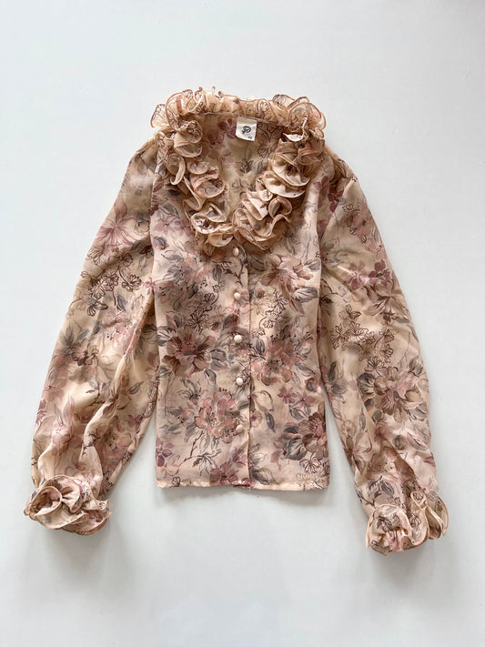 Ruffle Sheer Shirt-Bust 40