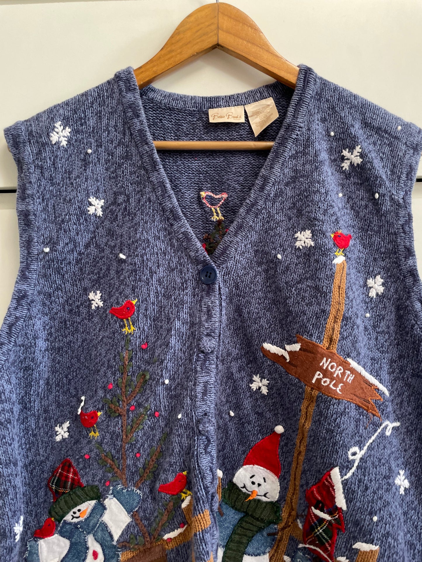 Bobbie Brooks Vintage Christmas Sweater Vest-Bust 48