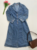 Load image into Gallery viewer, Rouzili Embroidered Denim Dress-Bust 34
