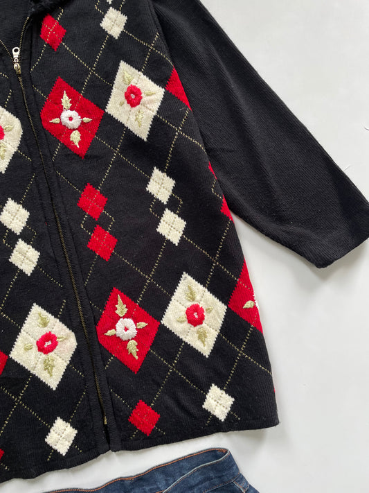 Vintage Embroidered Sweater-Bust 42