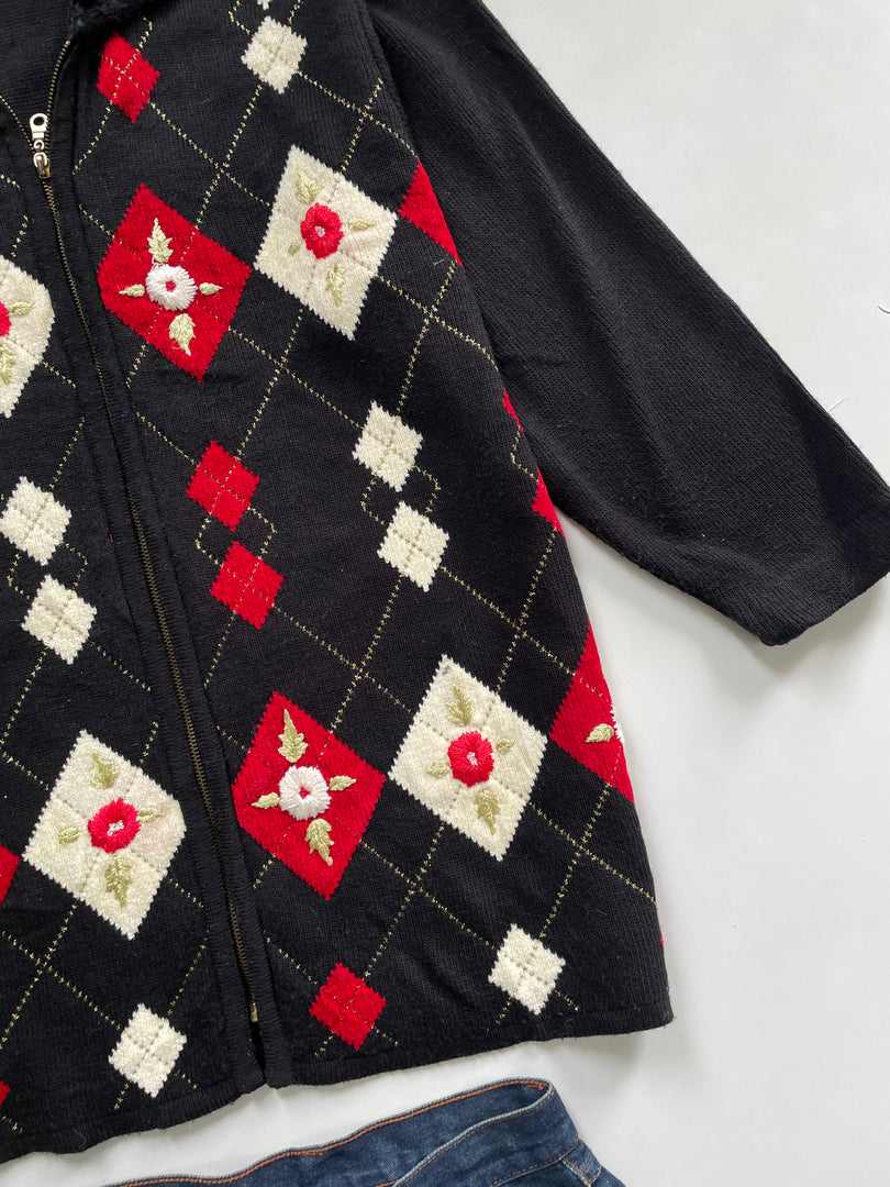 Vintage Embroidered Sweater-Bust 42