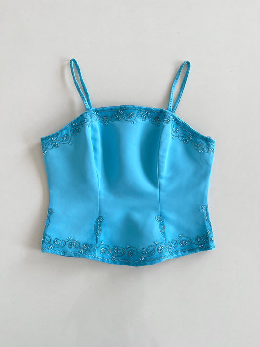 Onder Satin Embroidered Vintage Top-Bust 36