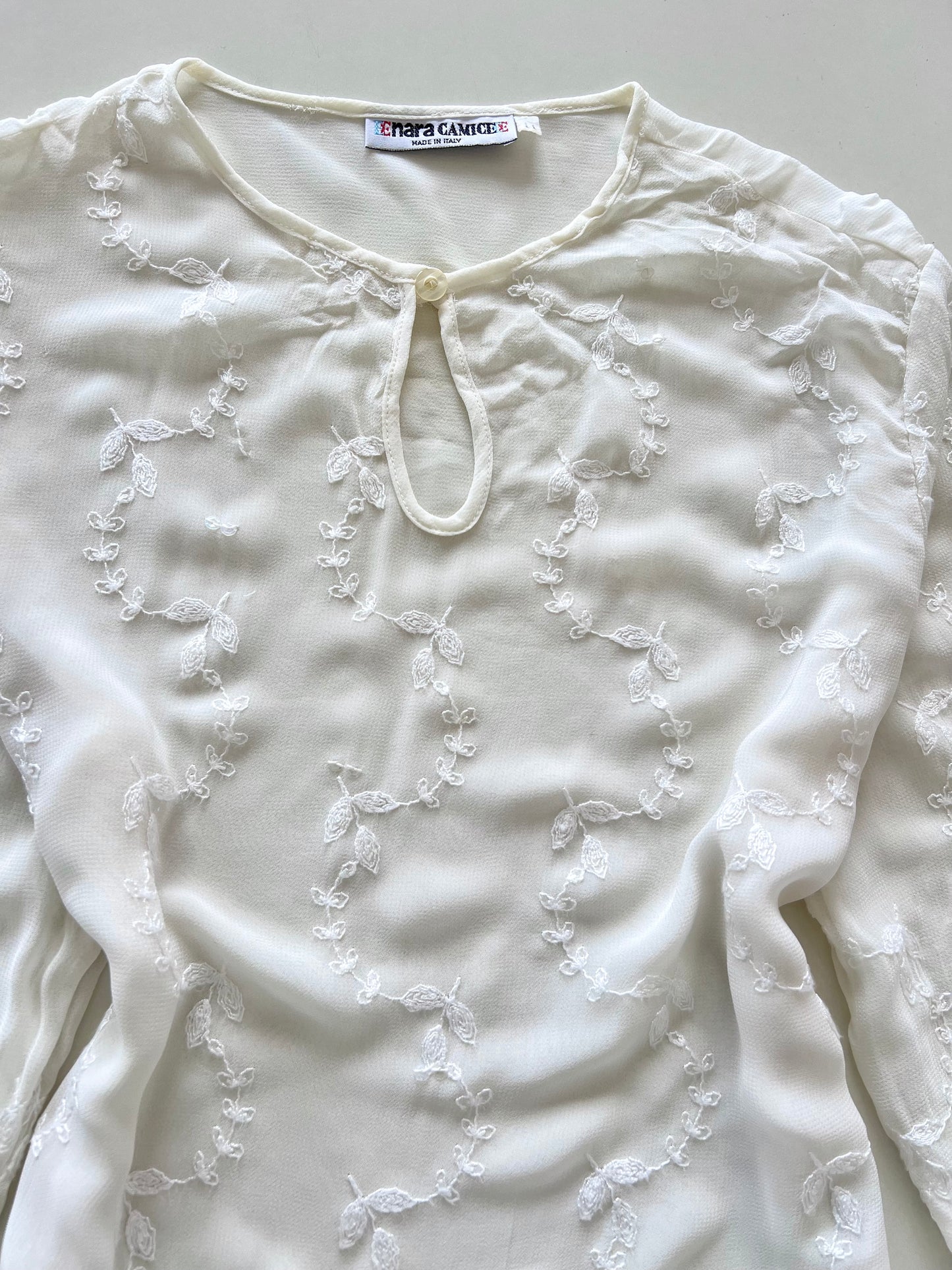 Enara Camice Embroidered Sheer Top-Bust 38