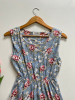 Load image into Gallery viewer, BLUE FLORAL COTTON DRESS - BUST 32 to 34
