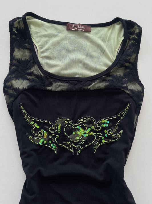 Actress Embroidered Y2k Dress-Bust 32