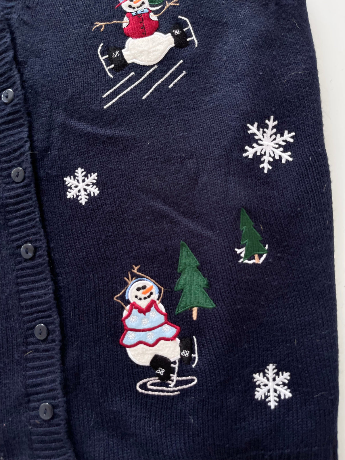 Holiday Joy Embroidered Christmas Vest Sweater-Bust 46