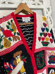 Talbots Embroidered Christmas Sweater-Bust 40