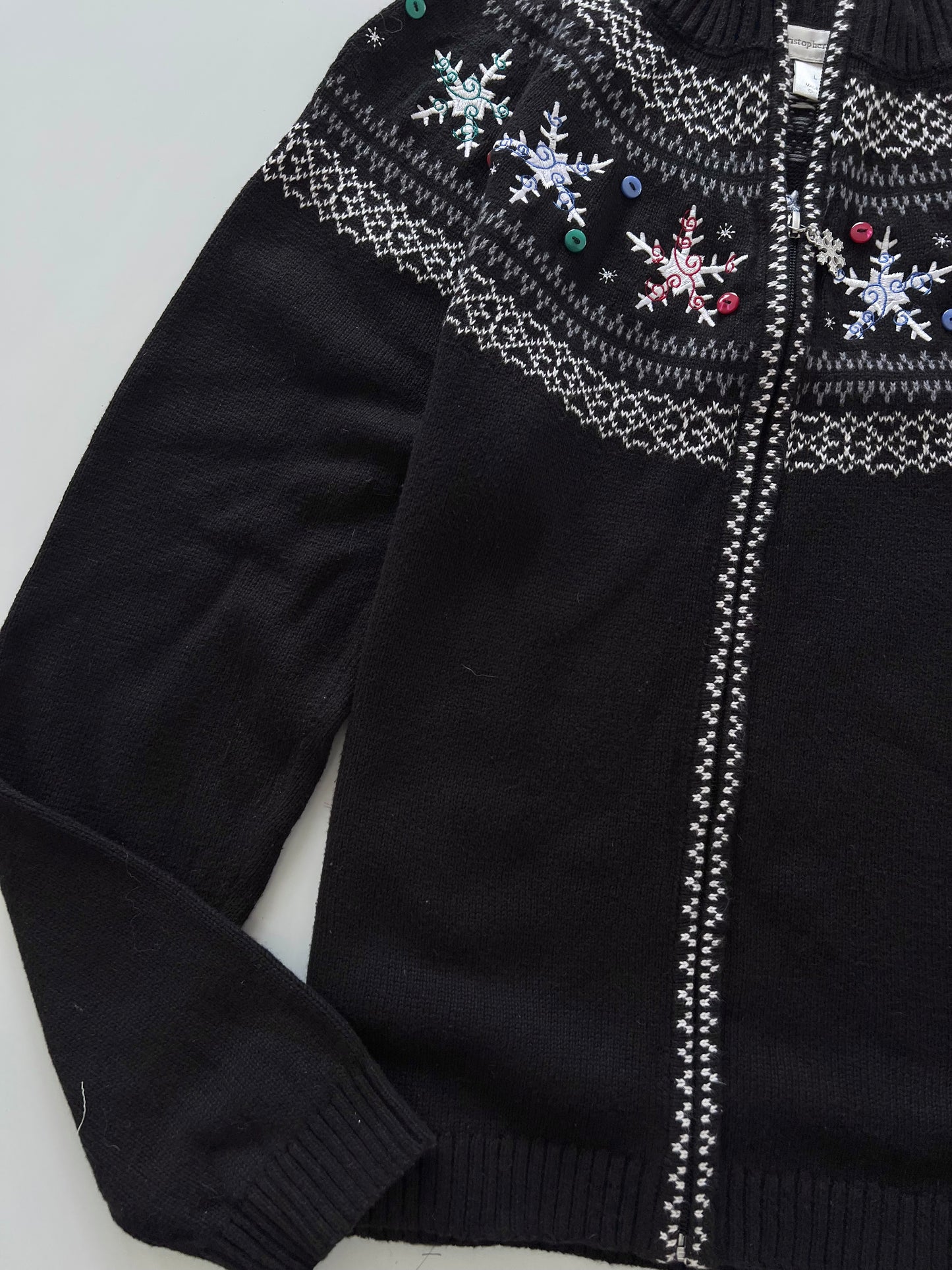 Christopher & Banks Embroidered Zipper-Bust 44