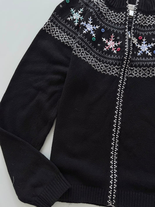 Christopher & Banks Embroidered Zipper-Bust 44
