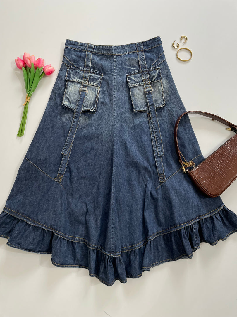 Vintage Denim Skirt-Waist 32