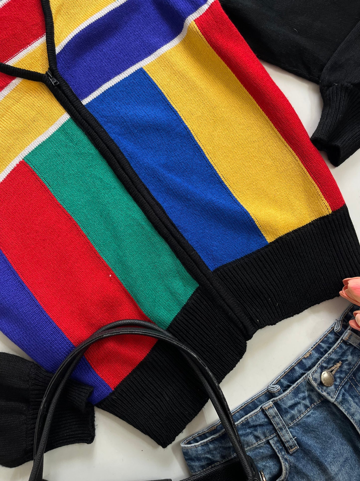 PATCHINGTON VINTAGE COLOURBLOCK SWEATER - BUST 34 to 38