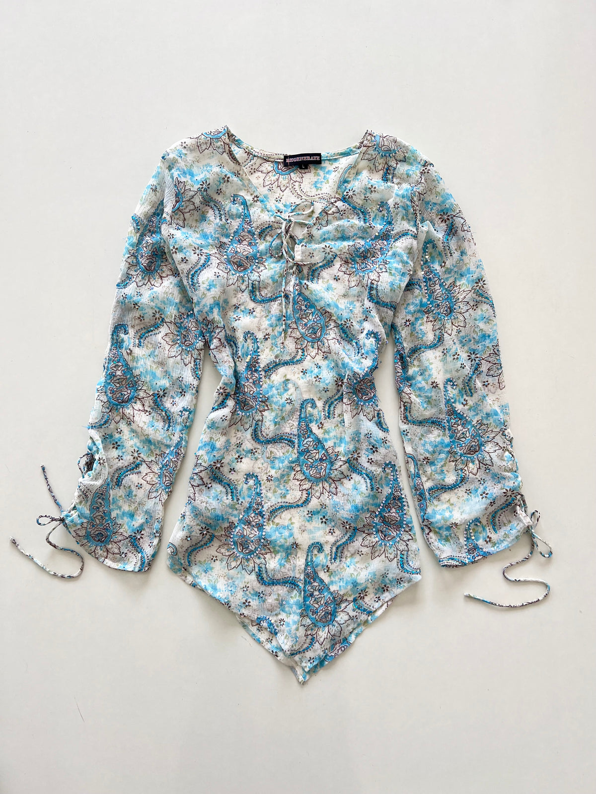 Regenerate Embroidered Sheer Top-Bust 44