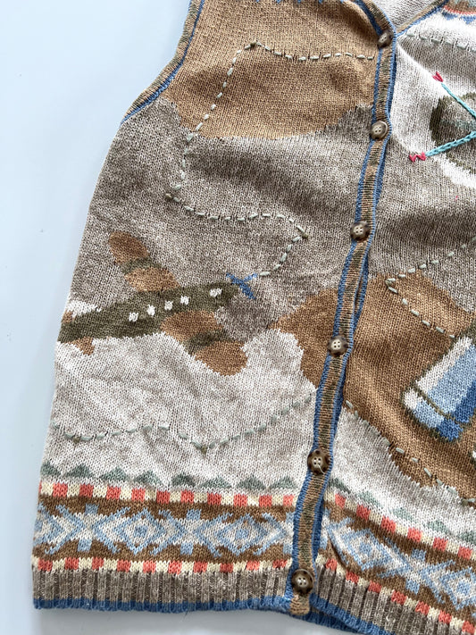 Gina Peters Embroidered Vest Sweater-Bust 42