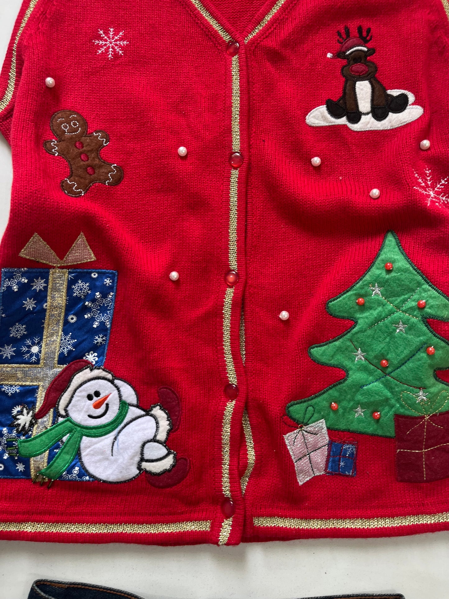 Christmas Sweater Vest-Bust 40