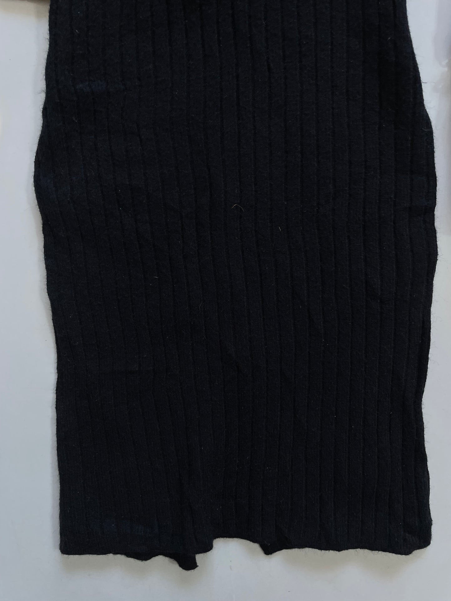 Black Rib Knit Long Skirt - Waist 26 to 30