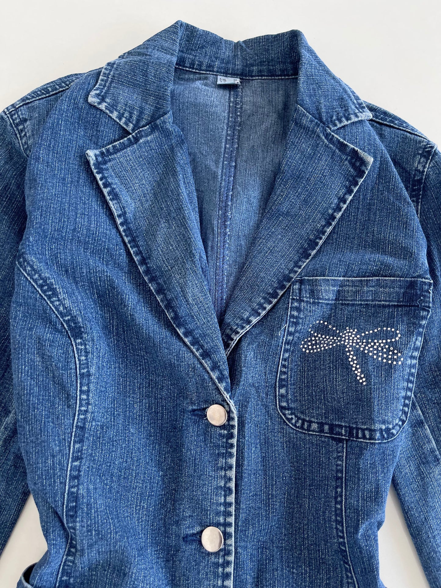 Dragonfly Embroidered Denim Jacket-Bust 38