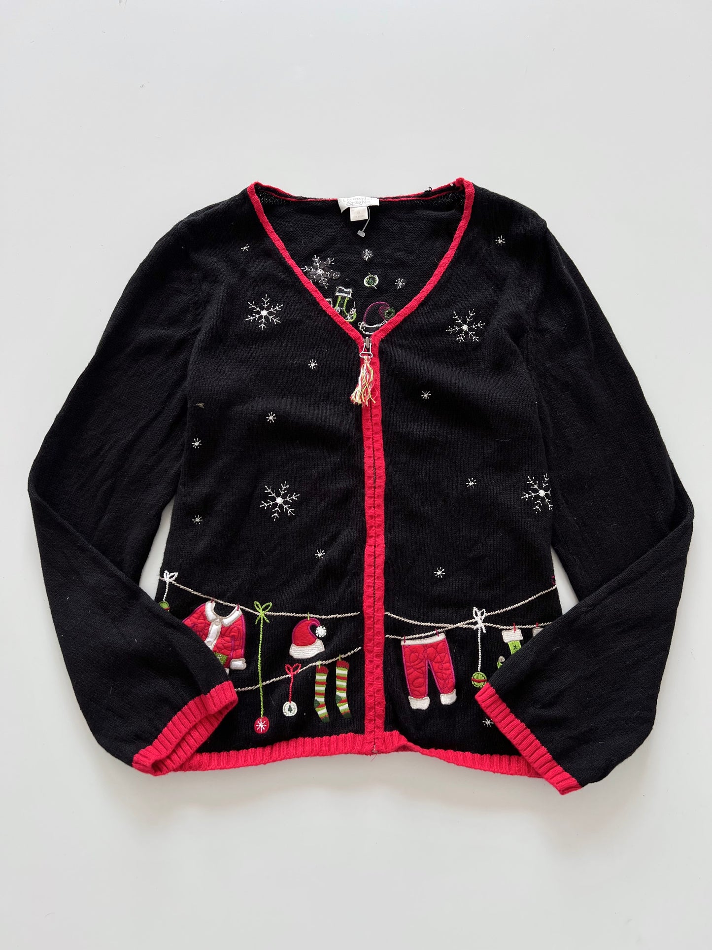 Christopher & Banks Christmas Zipper-Bust 44