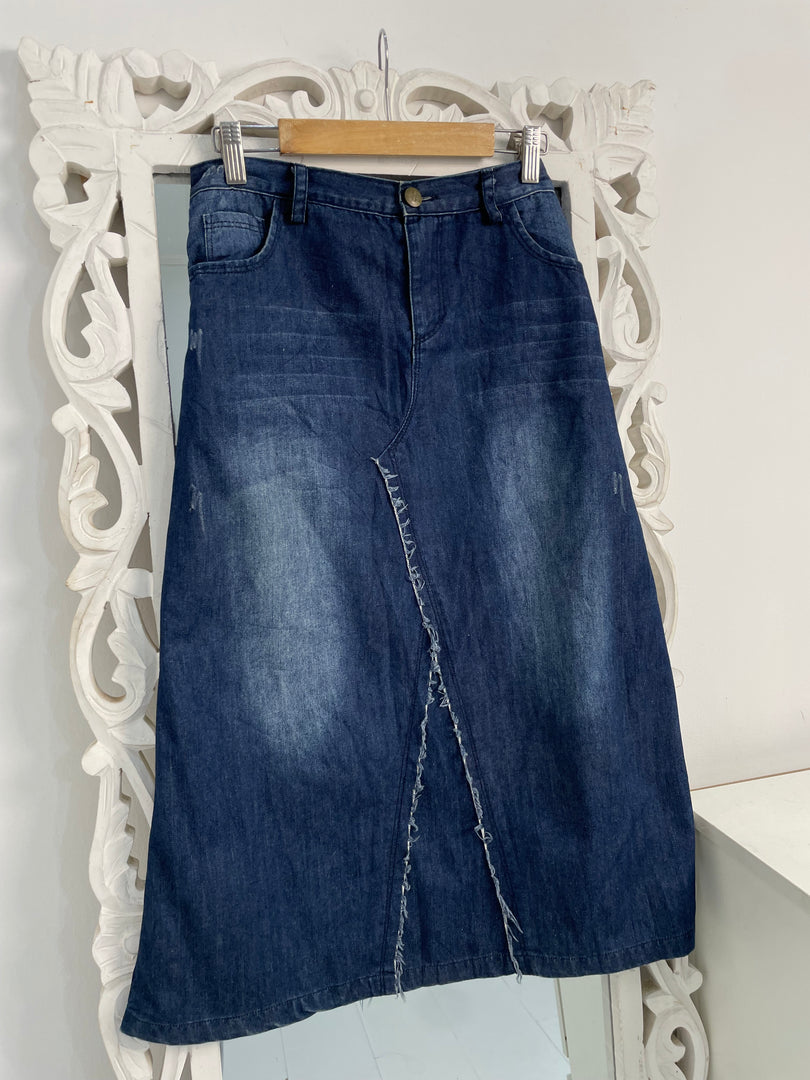 Denim Long Skirt-Waist 30