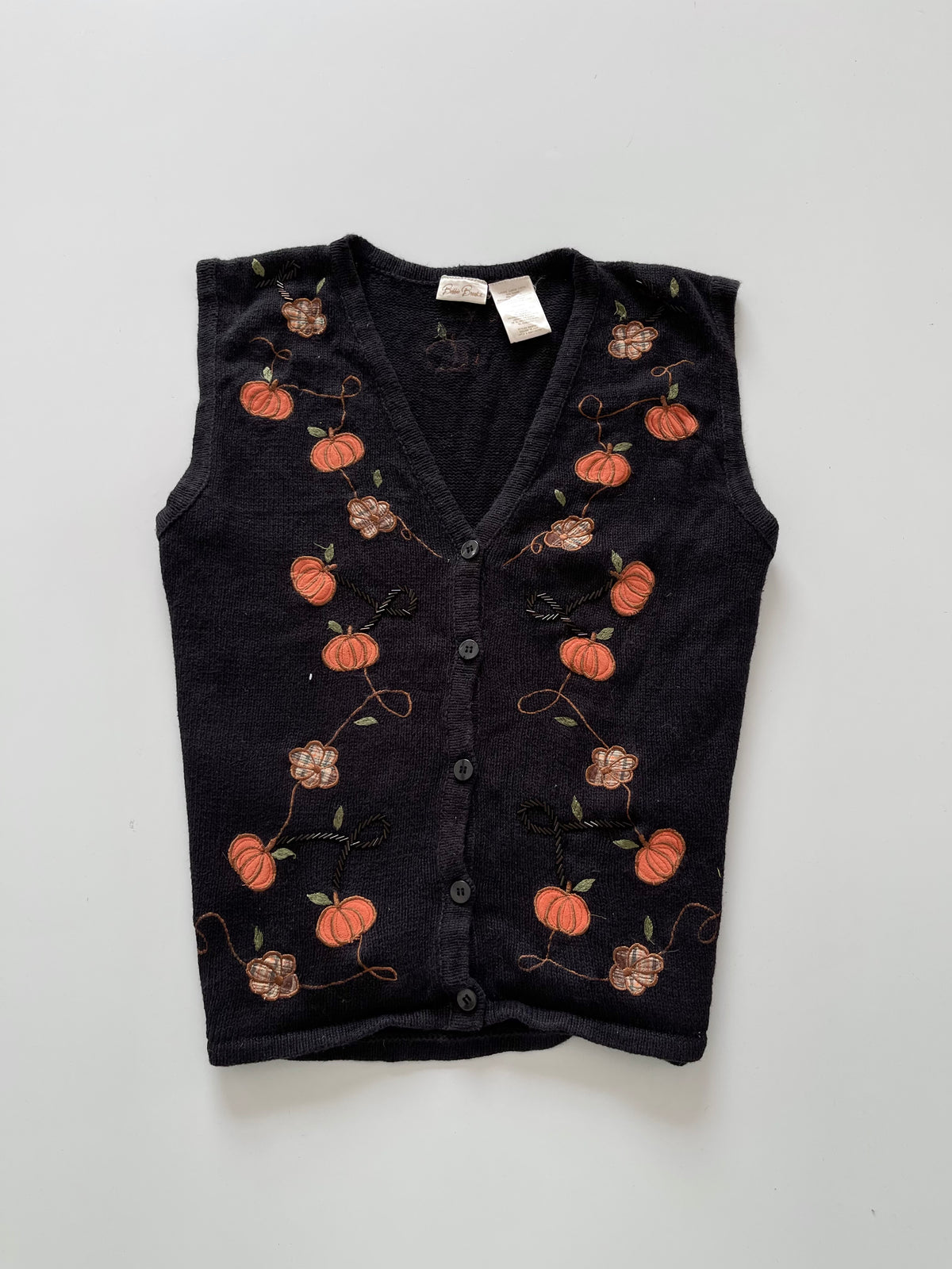 Bobbie Brooks Embroidered Christmas Vest Sweater-Bust 42