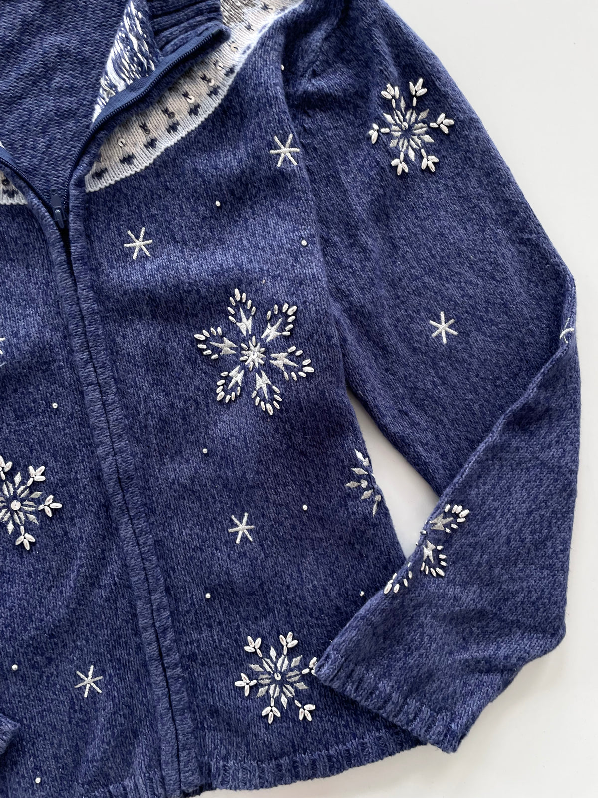 Crystal Kobe Embroidered Sweater Zipper-Bust 44