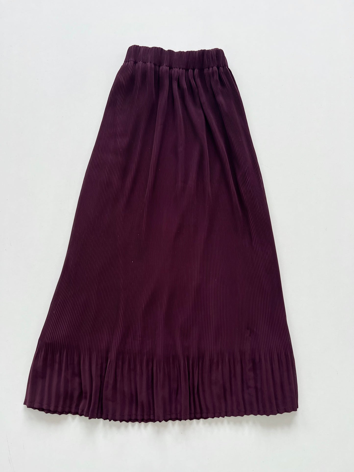 Wine Pleated Skirt-Waist 34 to 38