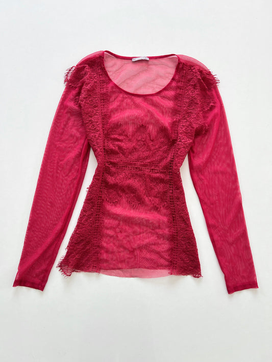 Orsay Sheer Lacy Top-Bust 44 to 46