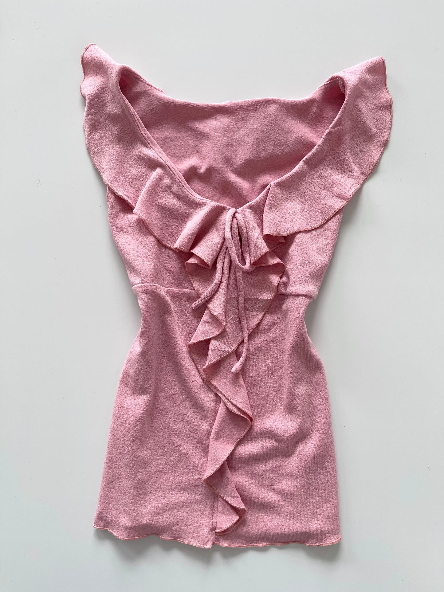 Bubblegum Ruffle Top-Bust 34 to 36
