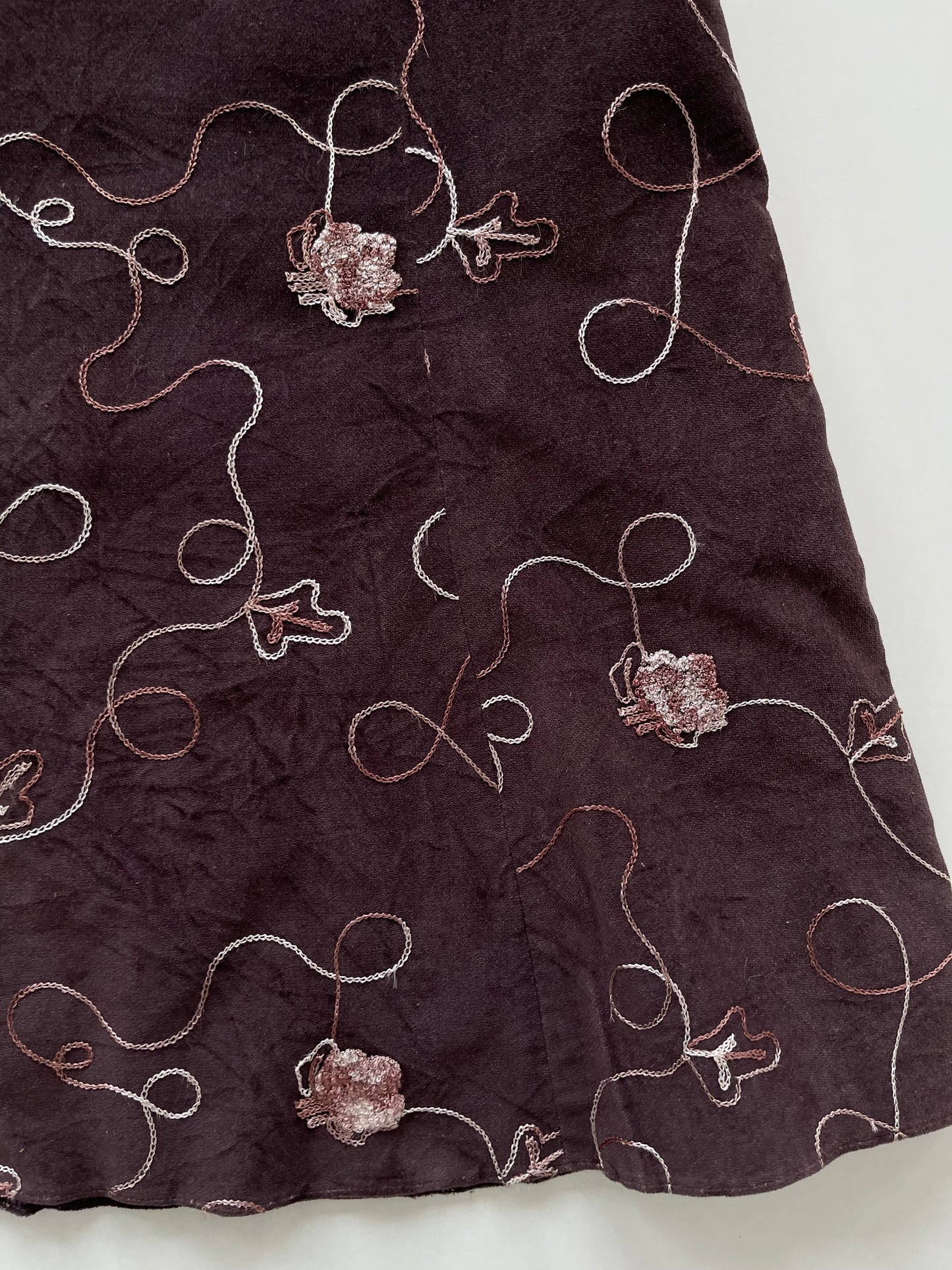 Patio Da Moda Suede Embroidered Skirt-Waist 30